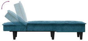 Chaise longue veludo azul