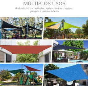 Vela de Sombra Triangular 3x3x3 m Toldo Vela de HDPE com Proteção UV A