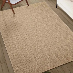 Tapete ZIZUR 120x120 cm aspeto de juta interior e exterior