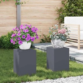 vidaXL Suportes para Plantas Outdoor Pilar 2 pcs Antracite 24x24x35 cm Aço