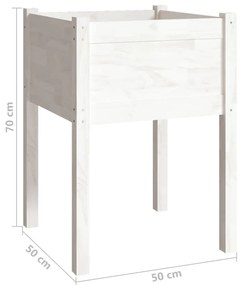 Vaso de jardim 50x50x70 cm madeira de pinho maciça branco