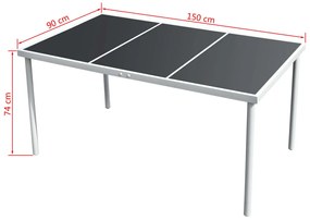 Conjunto de jantar para jardim 7 pcs preto