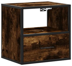 Mesas de cabeceira de parede 2 pcs 40x31x39,5cm carvalho fumado