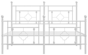 Estrutura de cama com cabeceira e pés 140x200 cm metal branco