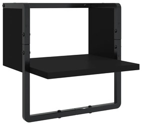 4 pcs prateleiras de parede derivados de madeira preto