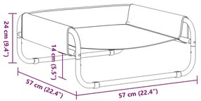 Cama para cães elevada tecido oxford e aço antracite