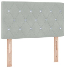 Cama Box com Colchão vidaXL Cinza Claro 80x200 cm Veludo