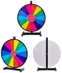 Roleta Roda da Sorte de 18" com suporte, dá para escrever e limpar com espuma apagável para festas Roda de prémio Multicolorido
