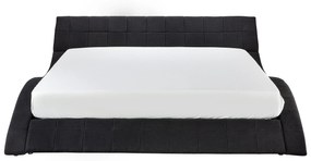 Cama de casal em tecido preto 180 x 200 cm VICHY Beliani