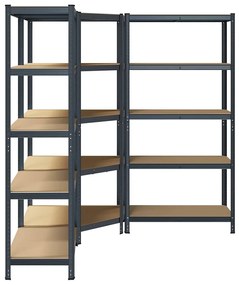 Estante 5 prateleiras 3 pcs derivados de madeira/aço antracite