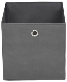 Caixas arrumação 4 pcs 28x28x28 cm tecido-não-tecido cinza