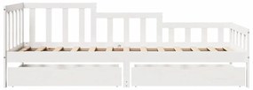 Sofá-cama com gavetas 90x190 cm madeira de pinho maciça
