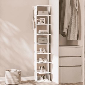 Sapateira estreita com 8 prateleiras 30 x 26,4 x 147 cm branco 