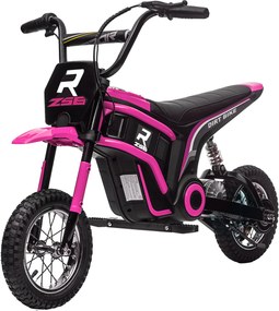 Moto Cross Elétrica Infantil 8-12 anos, 119 x 64 x 76,5 cm, 2 Velocidades Reguláveis, Rosa