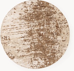 Tapete redondo de lã artesanal com padrão abstrato Cynthia