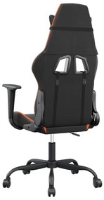 Cadeira gaming massagens couro artificial preto e laranja