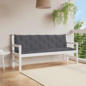 Almofadões banco jardim 2pcs 180x50x7cm tecido oxford antracite