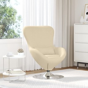 Poltrona de Ovo vidaXL em Tecido Creme