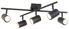 LED Candeeiro de teto inteligente quadrado preto incl. 5 GU10 Wifi - Jeana Moderno