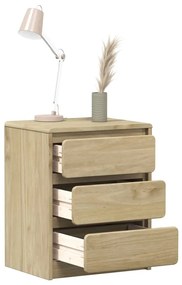Mesa de cabeceira SAUDA cm madeira de pinho maciça cor carvalho