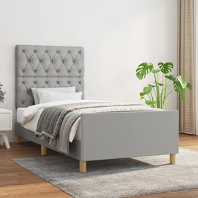 vidaXL Estrutura de cama sem colchão 80x200 cm tecido cinzento-claro