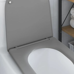 Assento de Casa de Banho com Fecho Suave Duroplast Cinzento vidaXL