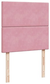 Cama com molas/colchão 90x190 cm veludo rosa