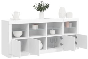 Aparador com luzes LED 163x37x67 cm branco
