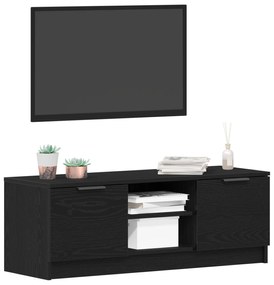 Estante para TV vidaXL Preto Carvalho 102x35x36,5 cm Madeira de engenh