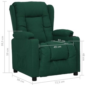 Poltrona reclinável tecido verde-escuro