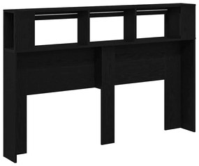 Cabeceira LED vidaXL Carvalho Preto 160x18,5x45 cm Madeira de Engenhar