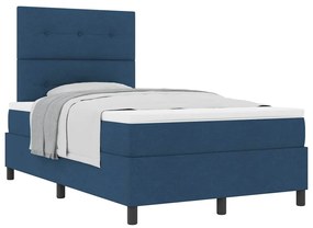 Cama Box Spring com Colchão Azul 120x200 cm Tecido