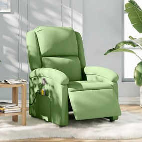 vidaXL Poltrona de massagens reclinável elétrica veludo verde-claro