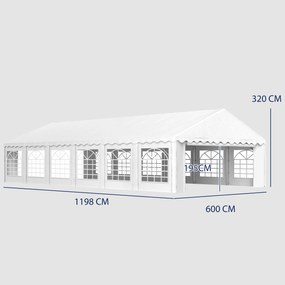Tenda para Eventos 12x6m Tenda de Jardim com 12 Paredes Laterais Amoví