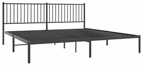 Estrutura de cama com cabeceira 193x203 cm metal preto