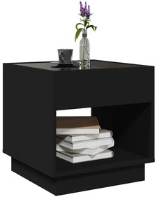 Mesa de centro luzes LED Infinity 50x50x50 cm preto