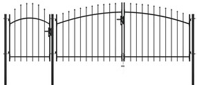 Portão de jardim 1,75x4 m aço preto