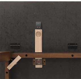 Mesa de jantar madeira seringueira maciça castanho