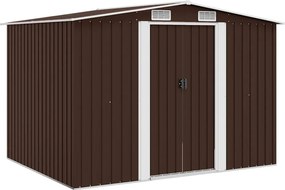 47031 vidaXL Abrigo de jardim 57x205x178 cm aço castanho