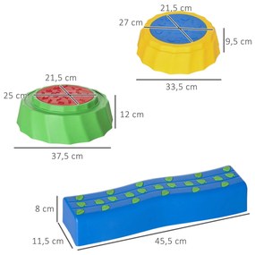 Outsunny Conjunto de 8 Traves de Equilíbrio para Crianças de 3-6 Anos Degraus de Equilíbrio com Almofadas Antiderrapantes para Interior e Exterior Carga Máxima 50kg 45,5x11,5x8cm Multicor