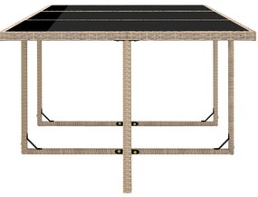11 pcs conjunto jantar exterior com almofadões vime PE bege