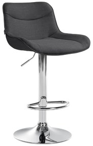 Banco alto em tecido com estrutura prateada 85-106 x 49 x 51 cm cinzento escuro