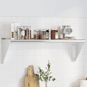 vidaXL Prateleira de parede 100x30x31 cm aço inoxidável prateado