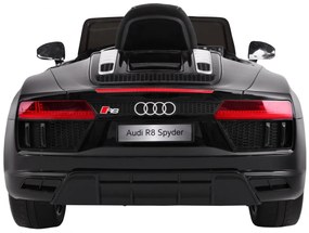 Carro elétrico para Crianças 12V AUDI R8 Spyder RS Rodas de EVA, Assento de couro Preto Pintado