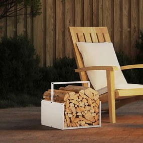 Suporte para lenha 40x40x40 cm aço laminado a frio branco