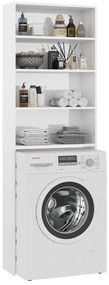 Armário máquina lavar roupa 64x24x190 cm branco brilhante