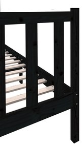 Estrutura de cama 140x190 cm madeira de pinho maciça preto