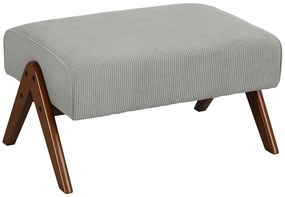 Apoio para Pés Estofado em Veludo Otomana Retangular com Assento Almofadado e Pés de Madeira 69x47x36 cm Cinzento Claro