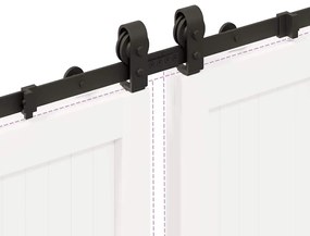 Kit de ferragens para porta deslizante 400 cm aço preto