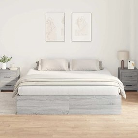 Estrado de Cama com Armazenamento Cinza Sonoma 180x200 cm